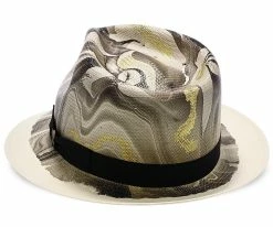 Hot Sale ⌛ Luminosity - Santana Multi-Colored Swirl Shantung Straw Fedora Hat Men ✔️ 15 Luminosity - Santana Multi-Colored Swirl Shantung Straw Fedora Hat Men