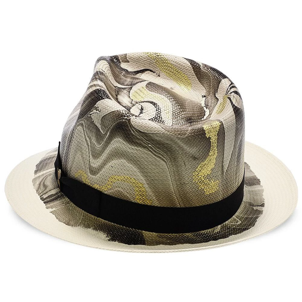 Hot Sale ⌛ Luminosity - Santana Multi-Colored Swirl Shantung Straw Fedora Hat Men ✔️ 6 Luminosity - Santana Multi-Colored Swirl Shantung Straw Fedora Hat Men