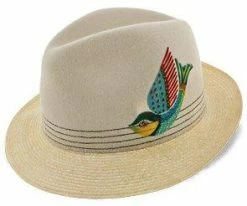 Quetzal - Santana Nautral Wool Felt/Hemp Fedora Hat