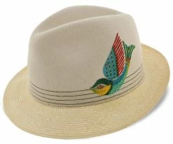 Quetzal - Santana Nautral Wool Felt/Hemp Fedora Hat