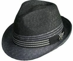 Legacy - Santana Grey Paper Braid Straw Fedora Hat Men