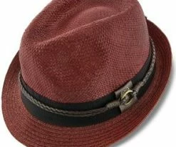 Sound - Santana Navy Toyo Straw Fedora Hat Men