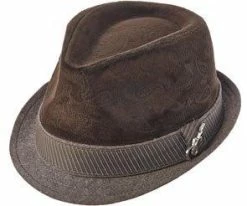 Mojo - Santana Brown Poly Suede/Cotton Blend Fedora Hat
