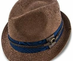 Sound - Santana Navy Toyo Straw Fedora Hat Men