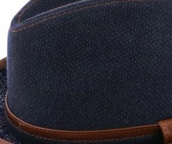 Coupon ๐ Diego - Santana Blue Cotton Denim Fedora Hat Men ๐ 13 Diego - Santana Blue Cotton Denim Fedora Hat Men