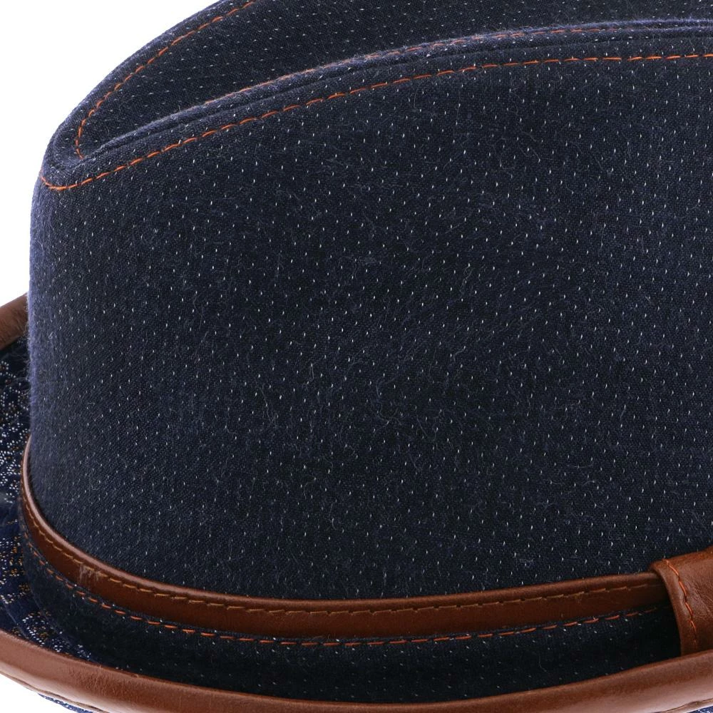 Coupon ๐ Diego - Santana Blue Cotton Denim Fedora Hat Men ๐ 6 Diego - Santana Blue Cotton Denim Fedora Hat Men