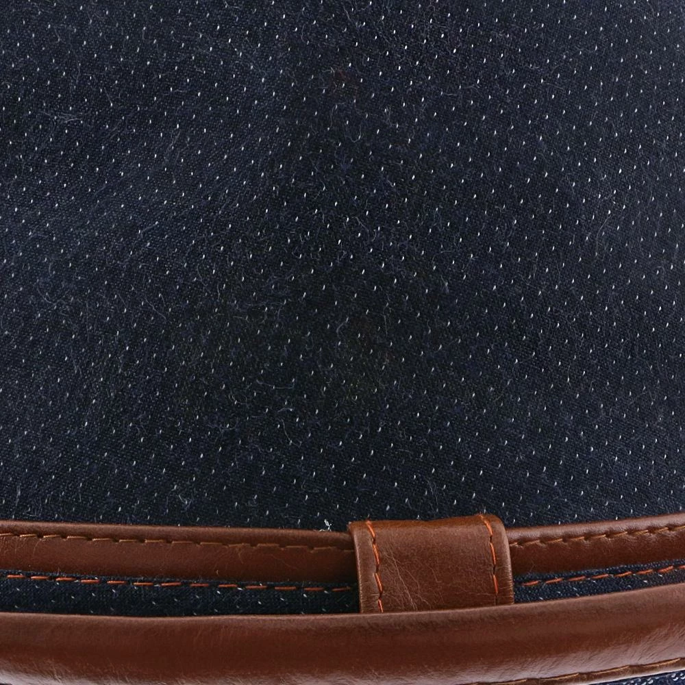 Coupon ๐ Diego - Santana Blue Cotton Denim Fedora Hat Men ๐ 7 Diego - Santana Blue Cotton Denim Fedora Hat Men