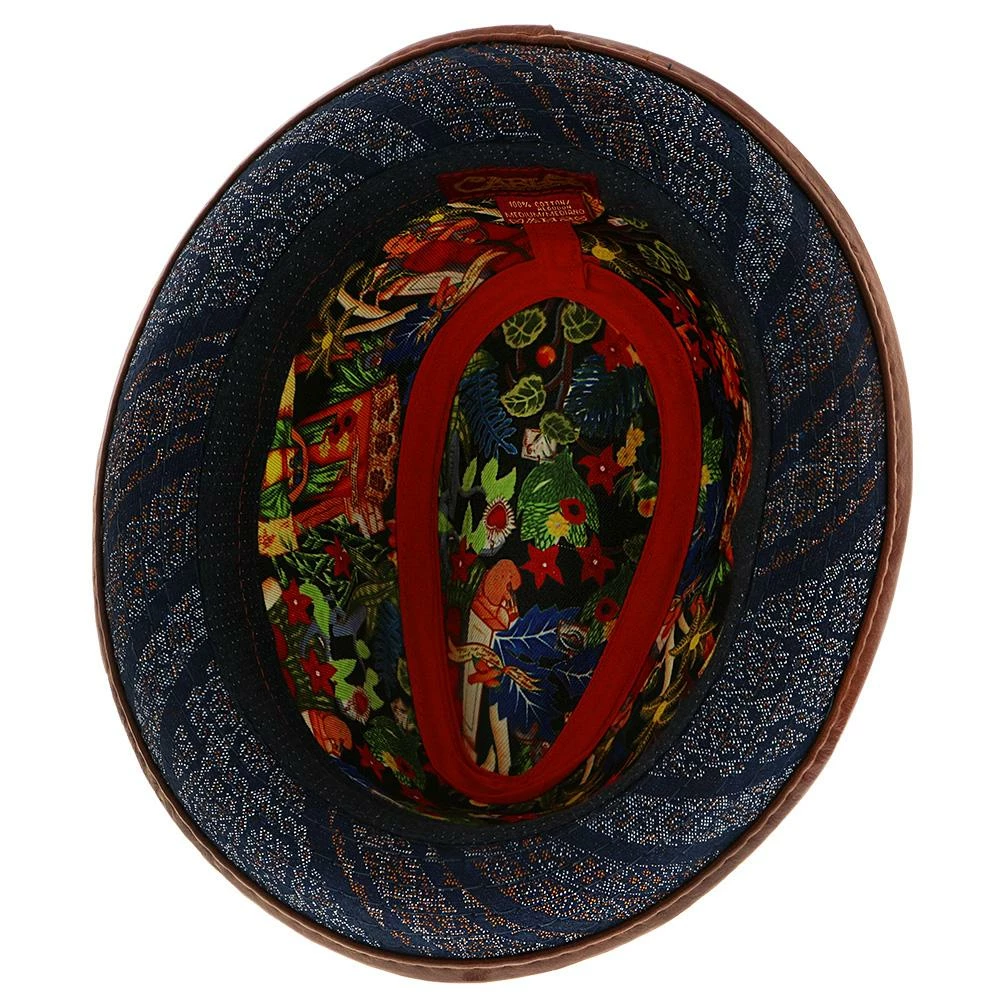 Coupon ๐ Diego - Santana Blue Cotton Denim Fedora Hat Men ๐ 8 Diego - Santana Blue Cotton Denim Fedora Hat Men