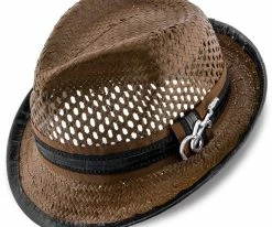 Men Mohican - Santana Vented Toyo Straw Fedora Hat