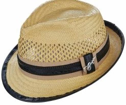 Men Mohican - Santana Vented Toyo Straw Fedora Hat