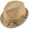 Seminole - Natural Raffia Santana Fedora Hat - SAN304
