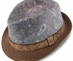 Remix - Santana Brown Toyo/Paper Braid Straw Fedora Hat