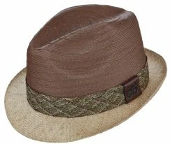 Sinai - Santana Natural Hemp Braid Straw Fedora Hat Men