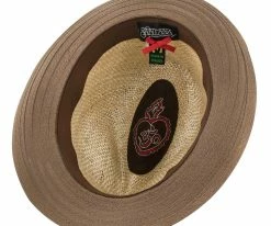Sinai - Santana Natural Hemp Braid Straw Fedora Hat Men