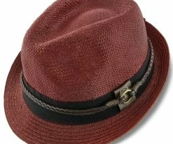 Sound - Santana Navy Toyo Straw Fedora Hat Men