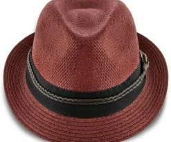 Sound - Santana Navy Toyo Straw Fedora Hat Men
