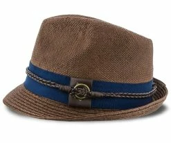 Sound - Santana Navy Toyo Straw Fedora Hat Men