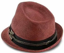 Sound - Santana Navy Toyo Straw Fedora Hat Men