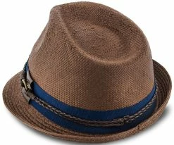Sound - Santana Navy Toyo Straw Fedora Hat Men