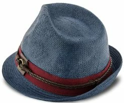 Sound - Santana Navy Toyo Straw Fedora Hat Men
