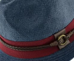 Sound - Santana Navy Toyo Straw Fedora Hat Men