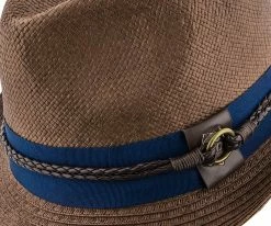 Sound - Santana Navy Toyo Straw Fedora Hat Men
