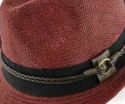 Sound - Santana Navy Toyo Straw Fedora Hat Men