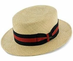 Navigator - Scala P369 Natural Panama Straw Boater Skimmer Hat