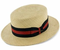 Navigator - Scala P369 Natural Panama Straw Boater Skimmer Hat