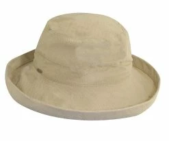 Bliss - Scala LC484 White Cotton Medium Brim Bretton Bucket Hat
