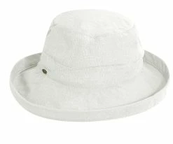 Bliss - Scala LC484 White Cotton Medium Brim Bretton Bucket Hat