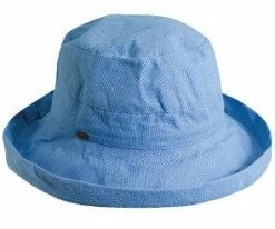 Bliss - Scala LC484 White Cotton Medium Brim Bretton Bucket Hat