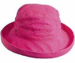 Bliss - Scala LC484 White Cotton Medium Brim Bretton Bucket Hat