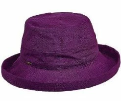 Bliss - Scala LC484 White Cotton Medium Brim Bretton Bucket Hat