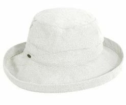 Bliss - Scala LC484 White Cotton Medium Brim Bretton Bucket Hat