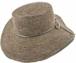 The Whimsical - Scala LR649 Natural Crocheted Raffia Straw Floppy Wide Brim Safari Hat