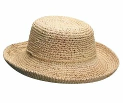 La Petite - Scala L551P Petite Natural Crocheted Raffia Wide Brim Hat Men