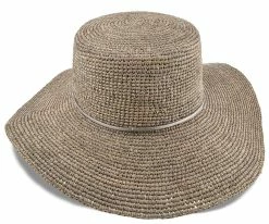 The Whimsical - Scala LR649 Natural Crocheted Raffia Straw Floppy Wide Brim Safari Hat