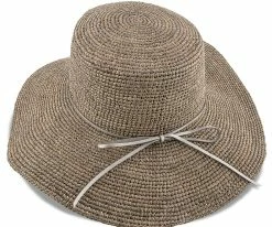 The Whimsical - Scala LR649 Natural Crocheted Raffia Straw Floppy Wide Brim Safari Hat