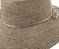 The Whimsical - Scala LR649 Natural Crocheted Raffia Straw Floppy Wide Brim Safari Hat