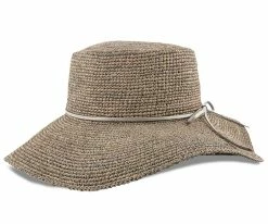 The Whimsical - Scala LR649 Natural Crocheted Raffia Straw Floppy Wide Brim Safari Hat