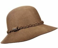 Men Giovannio - Scala LF187 Pecan Wool Felt Lamp Cloche Hat W/ Adjustable Draw String