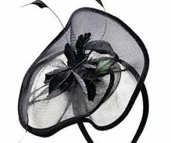 Neverland - Scala LF152 Black Trimmed Mesh Fascinator W/ Flower Feathers Men