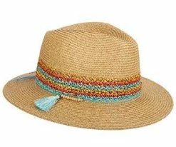 Scala LP268 Natural/Multi Braid Safari Hat Men