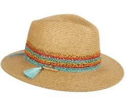 Scala LP268 Natural/Multi Braid Safari Hat Men