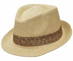 Men Scala MS380 Tea Bangkok Toyo Straw Fedora Hat