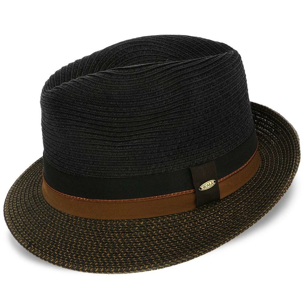 New ๐ Men The City - Scala Black Paper Braid Fedora Hat ๐ 2 Men The City - Scala Black Paper Braid Fedora Hat