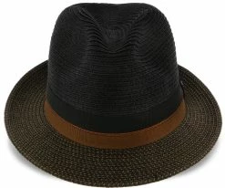 New ๐ Men The City - Scala Black Paper Braid Fedora Hat ๐ 12 Men The City - Scala Black Paper Braid Fedora Hat