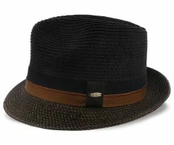 New ๐ Men The City - Scala Black Paper Braid Fedora Hat ๐ 13 Men The City - Scala Black Paper Braid Fedora Hat