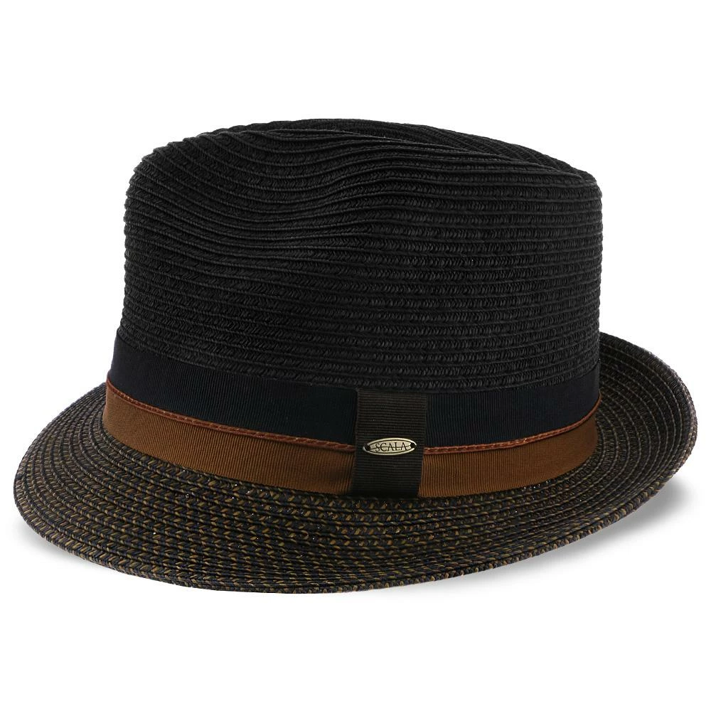 New ๐ Men The City - Scala Black Paper Braid Fedora Hat ๐ 4 Men The City - Scala Black Paper Braid Fedora Hat